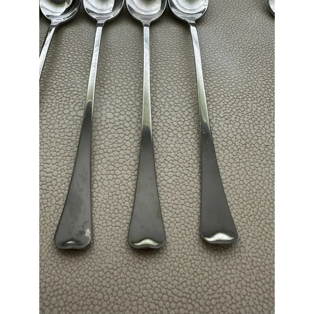 5 Oneida 1881 Rogers Stainless Glossy Wyndham Iced Tea Spoon Distinction 8 13/16